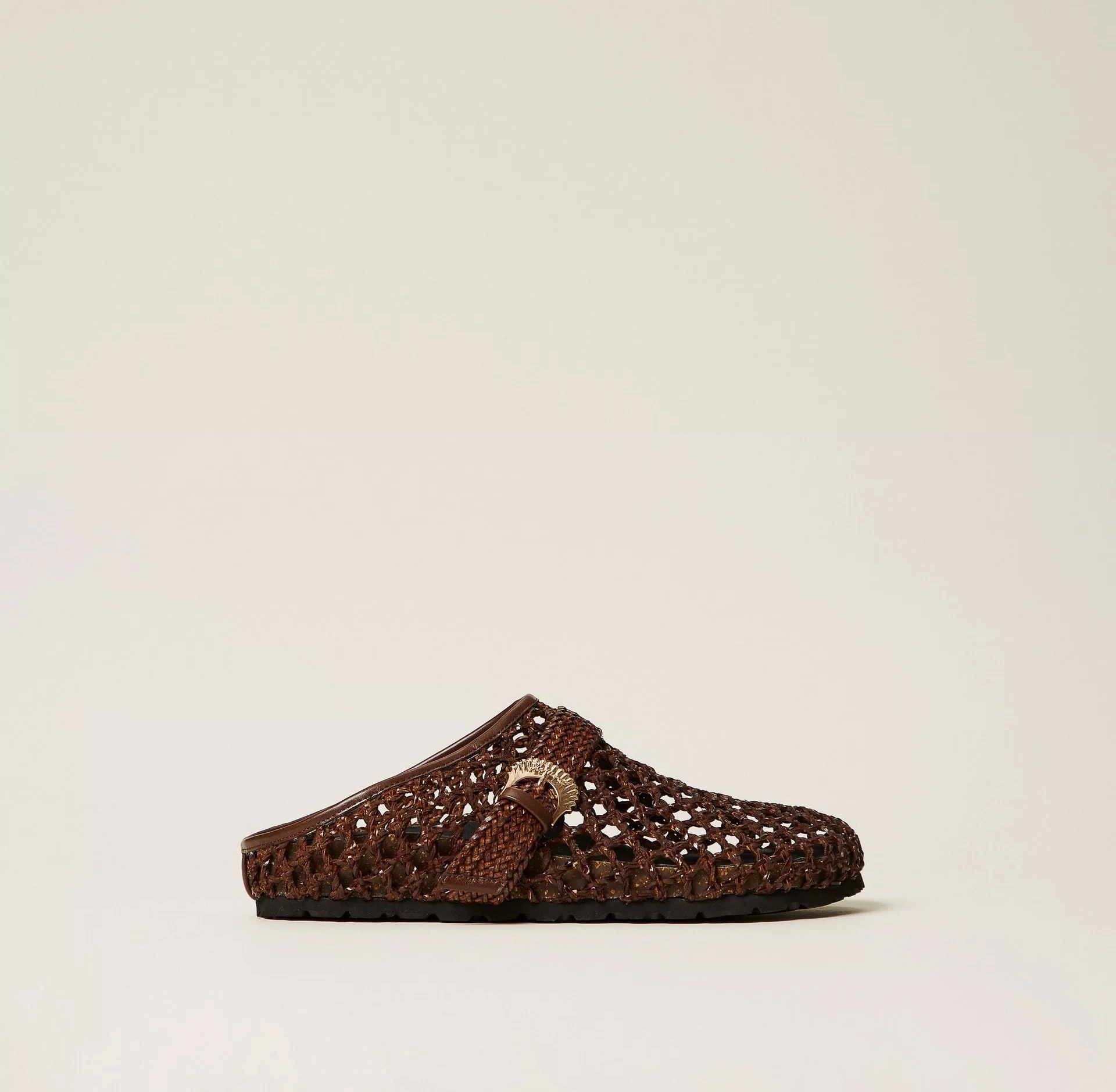 Zueco de Cuero Trenzado para Mujer